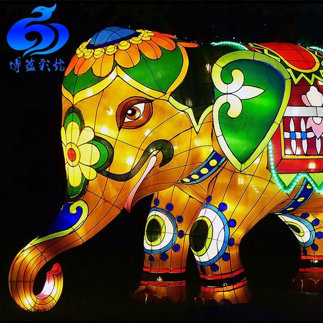 Life Size Silk Elephant Lantern